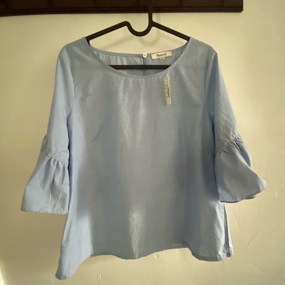 NWT Madewell Ruffle Sleeve Top - Small - Picture 2 of 8